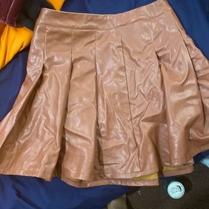 Shein Brown Leather Skirt